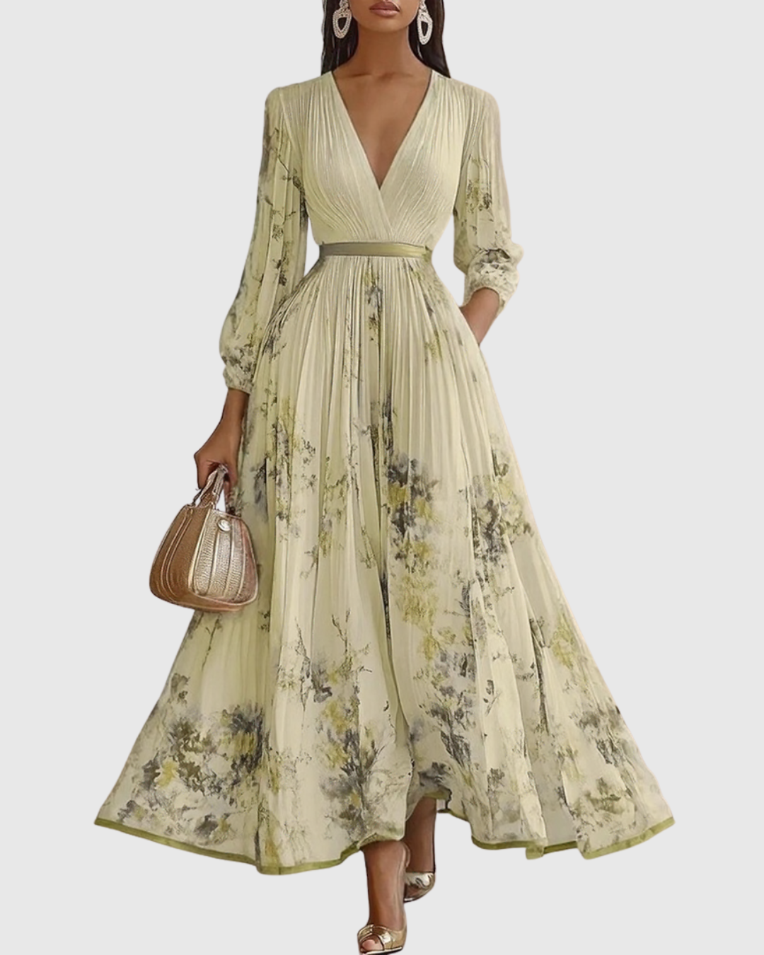 JOANA | ELEGANT PLEATED MAXI DRESS