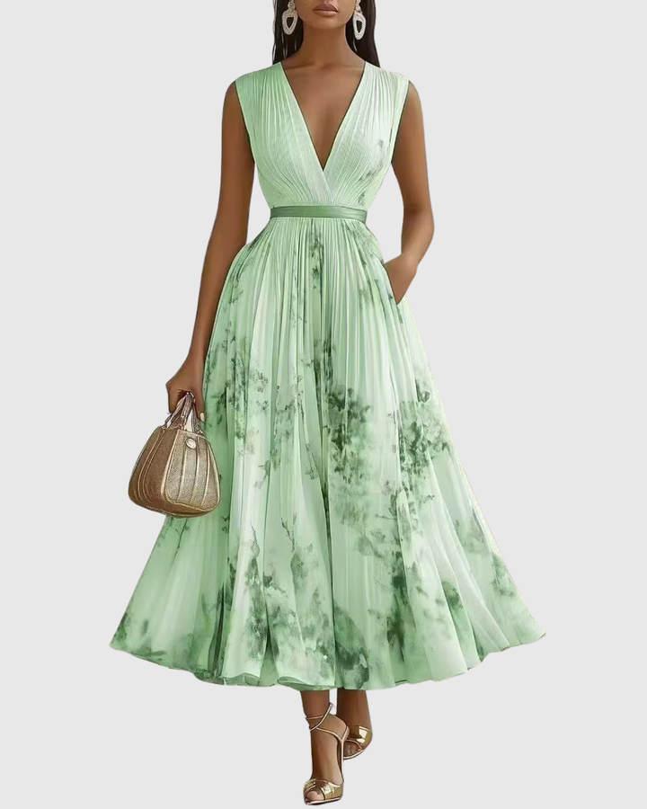 JOANA | ELEGANT PLEATED MAXI DRESS