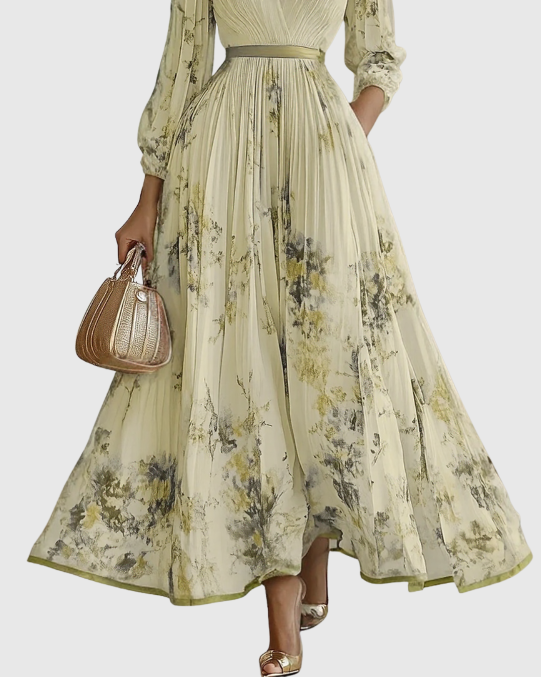 JOANA | ELEGANT PLEATED MAXI DRESS