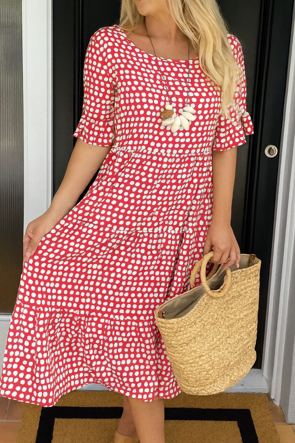 Julia™ | Sable Short-Sleeve Midi Dress