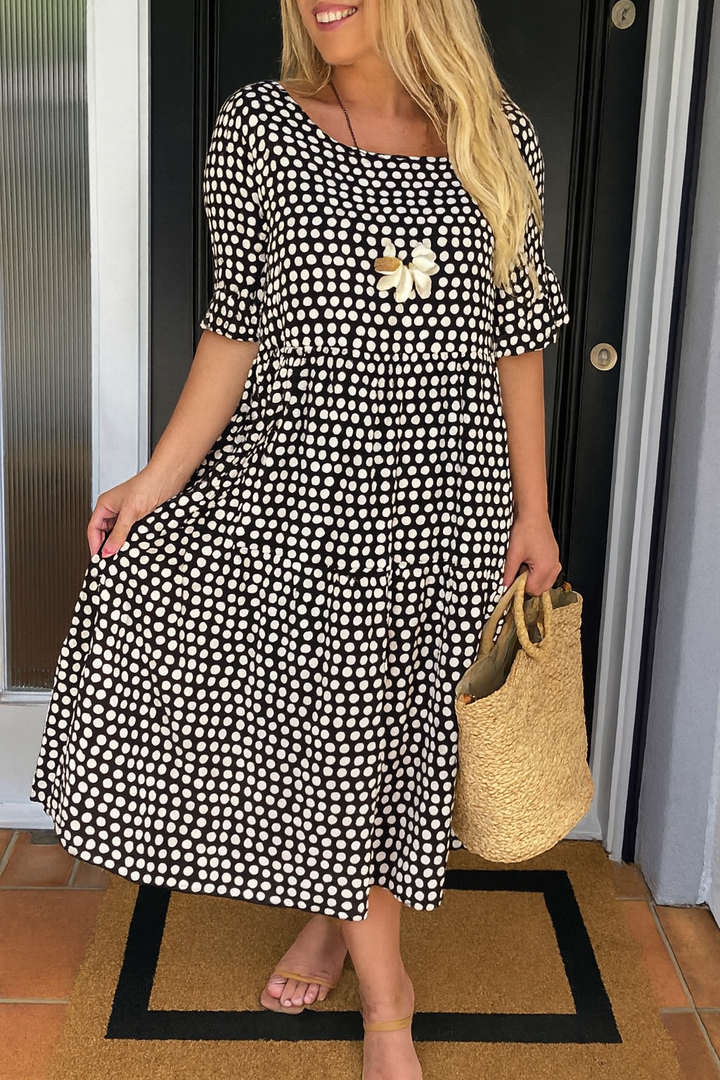 Julia™ | Sable Short-Sleeve Midi Dress