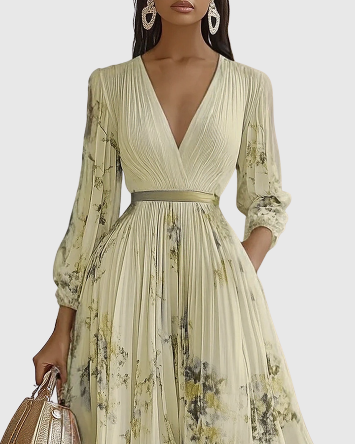 JOANA | ELEGANT PLEATED MAXI DRESS