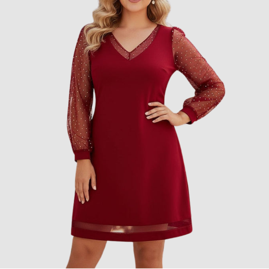 GABY | ELEGANT DRESS WITH PEARL DETAILS