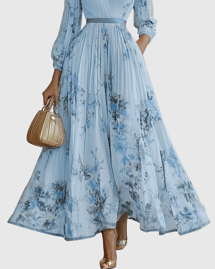 JOANA | ELEGANT PLEATED MAXI DRESS