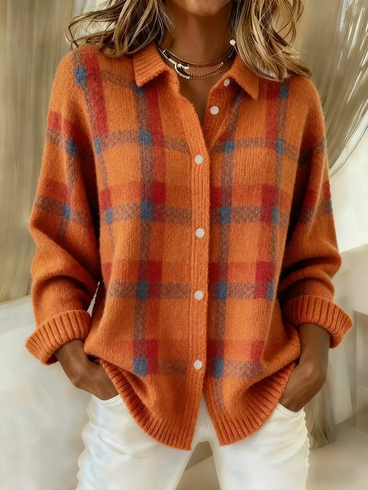 Denise | Retro Contrast Plaid Sweater
