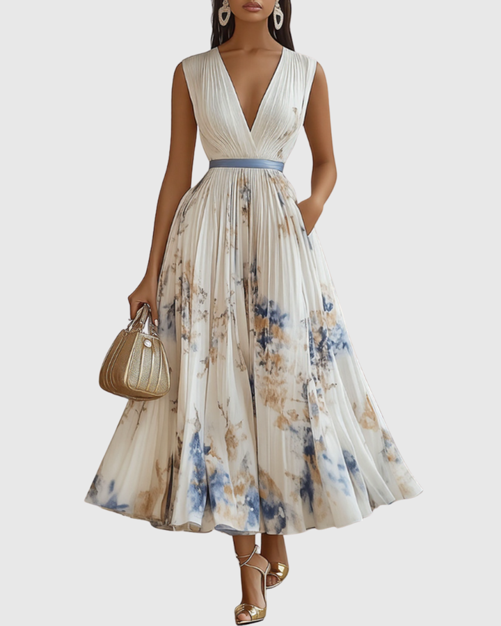 JOANA | ELEGANT PLEATED MAXI DRESS