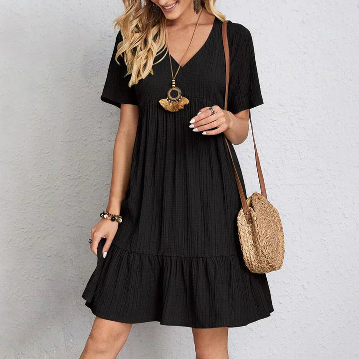 Audrey - Boho Ruffle Mini Dress