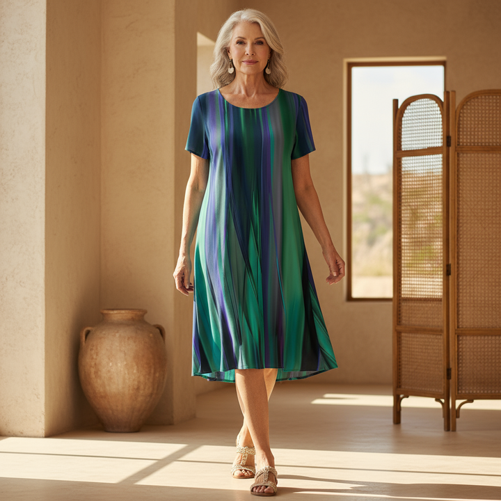 Gina -  Boho Casual Gradient Dress