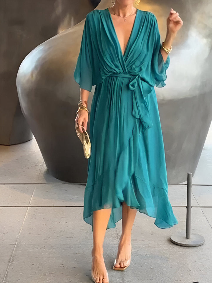 Elise™ | Grace Tie-Waist Midi Dress